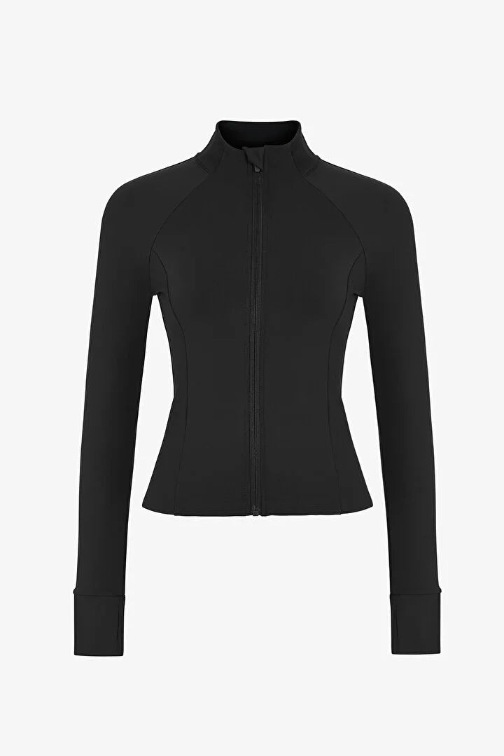 Penti Black Back Pocket Sports Zipped Long Sleeve Jacket
