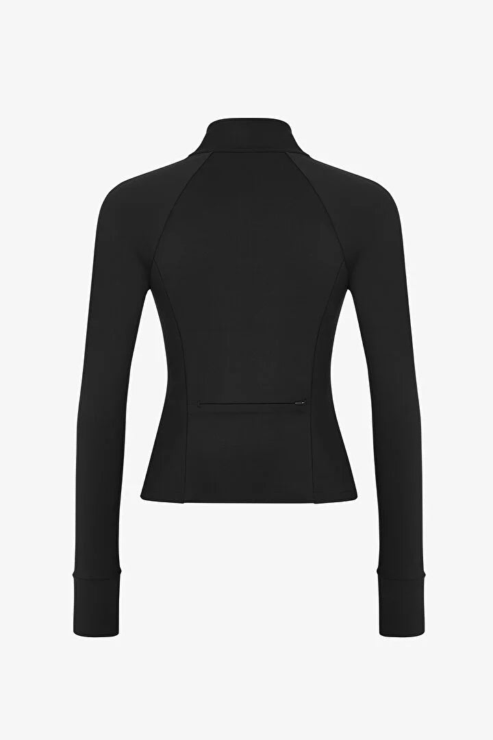 Penti Black Back Pocket Sports Zipped Long Sleeve Jacket