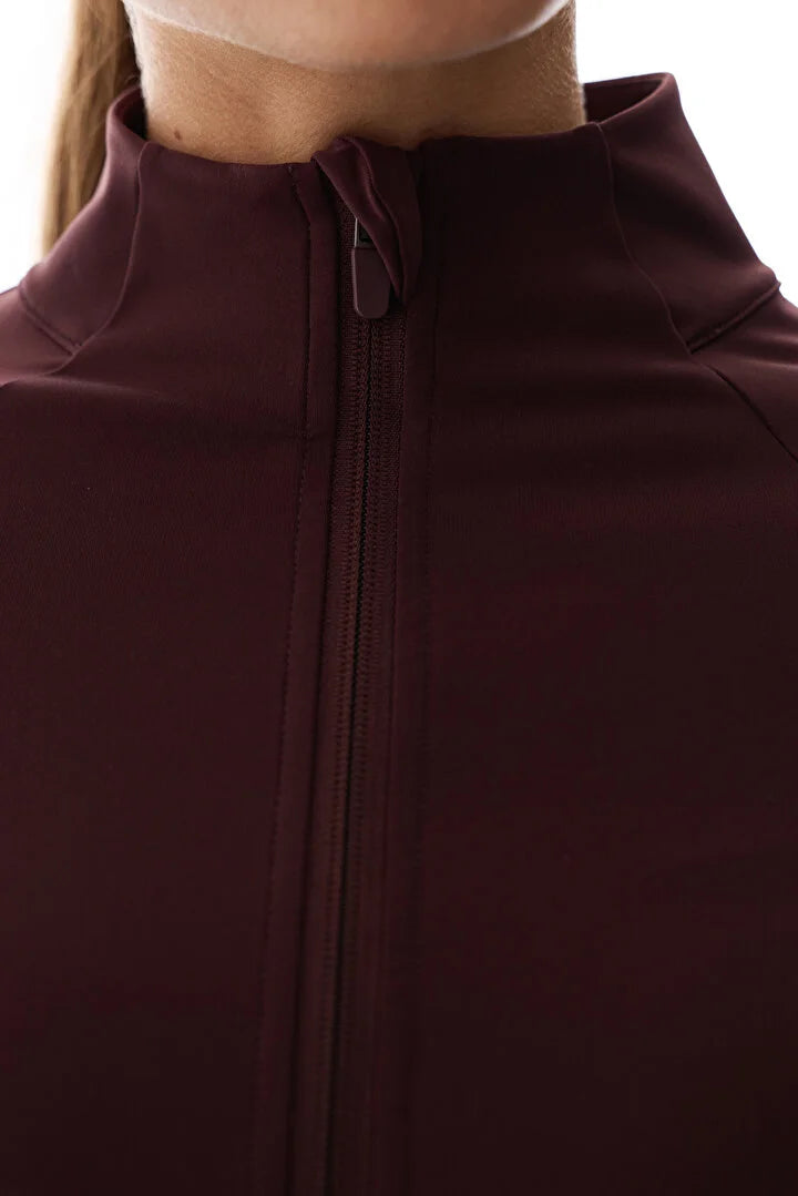 Penti Dark Bordeaux Back Pocket Sports Zipped Long Sleeve Jacket