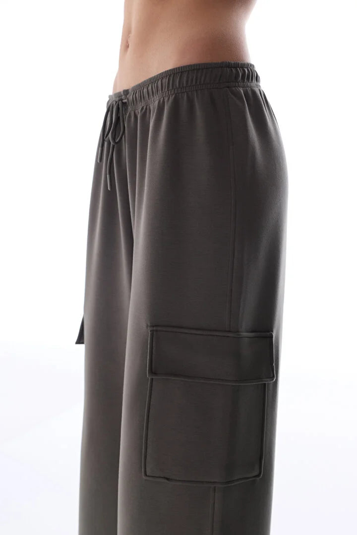 Penti Khaki Silky Cargo High Waisted Pants