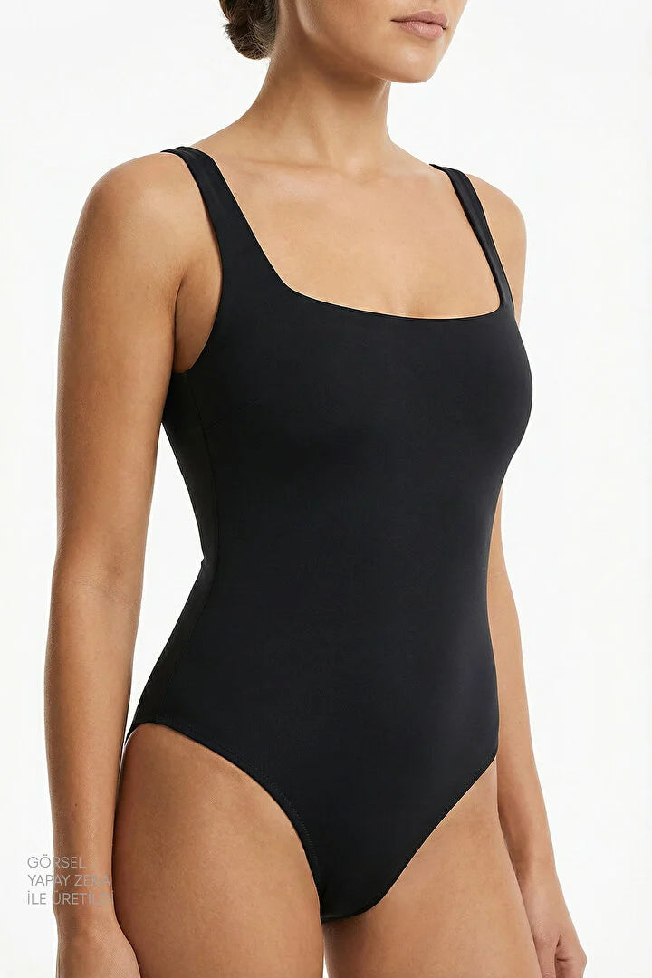 Penti Black Neck Opening Swimsuit