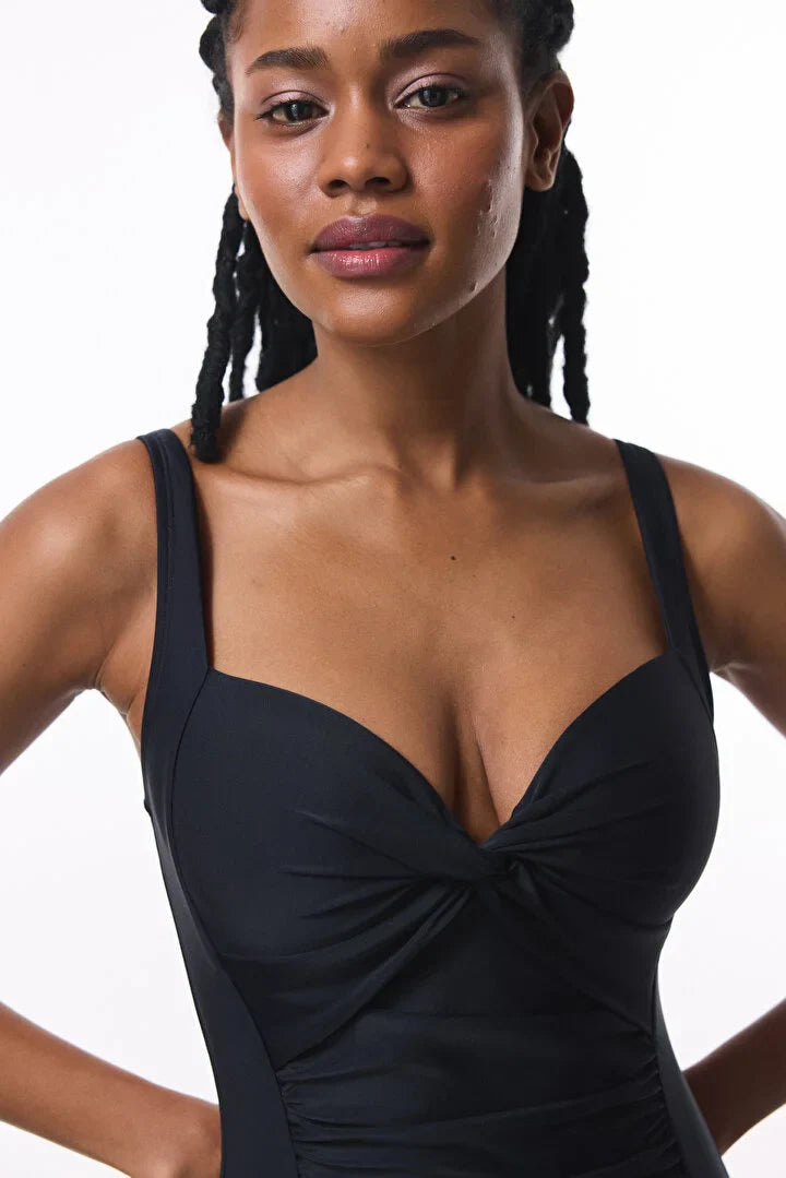 Penti Shirred Black Swimsuit