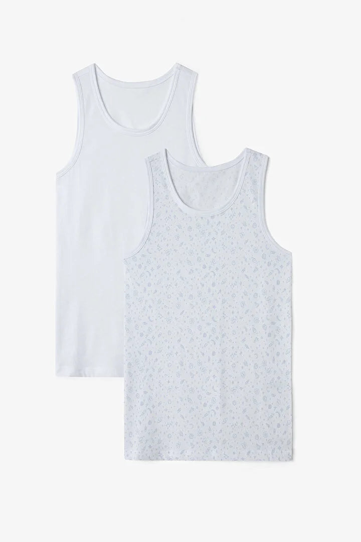 Penti Optic White Boys Cotton Cosmic 2 in1 Tank