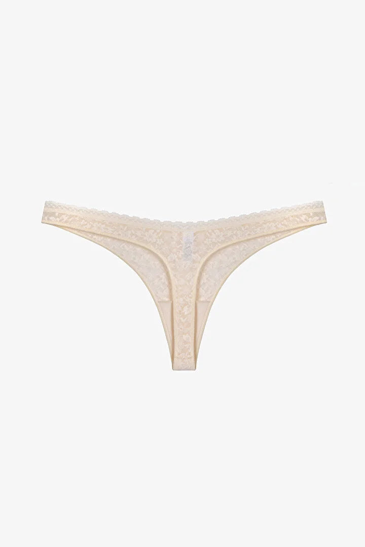 Penti Beige Easy Lace V-Style Thong