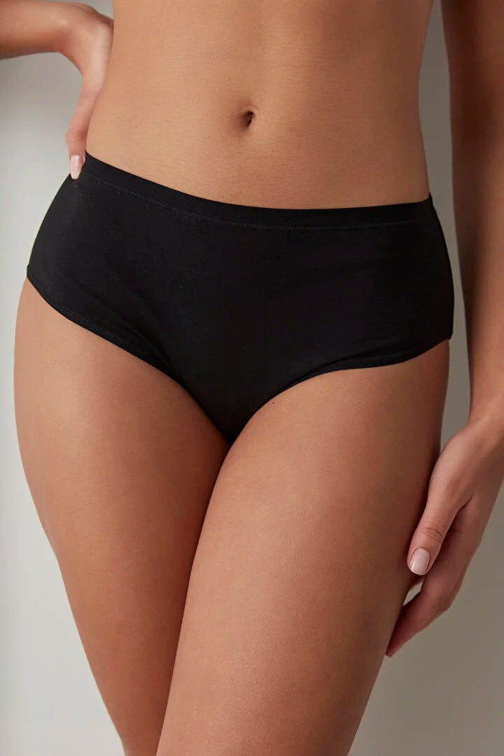 Penti Black Fresh Basic Cover Cotton Slip