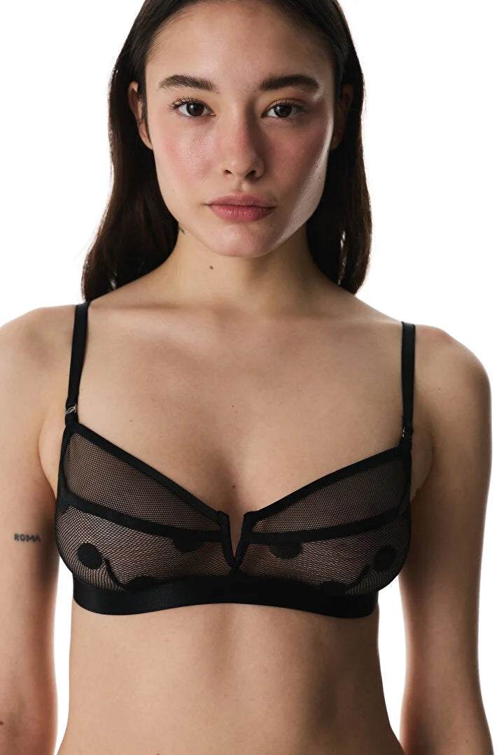Penti Black Dot Mesh Bra