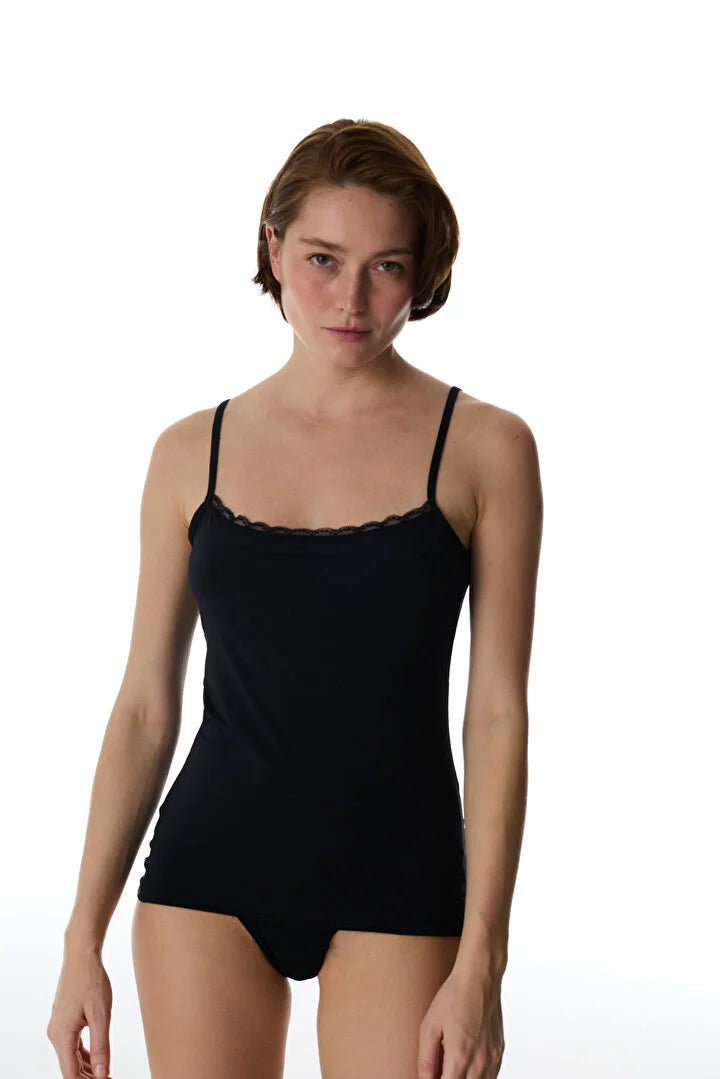 Penti Black Micro Lace Tank Top