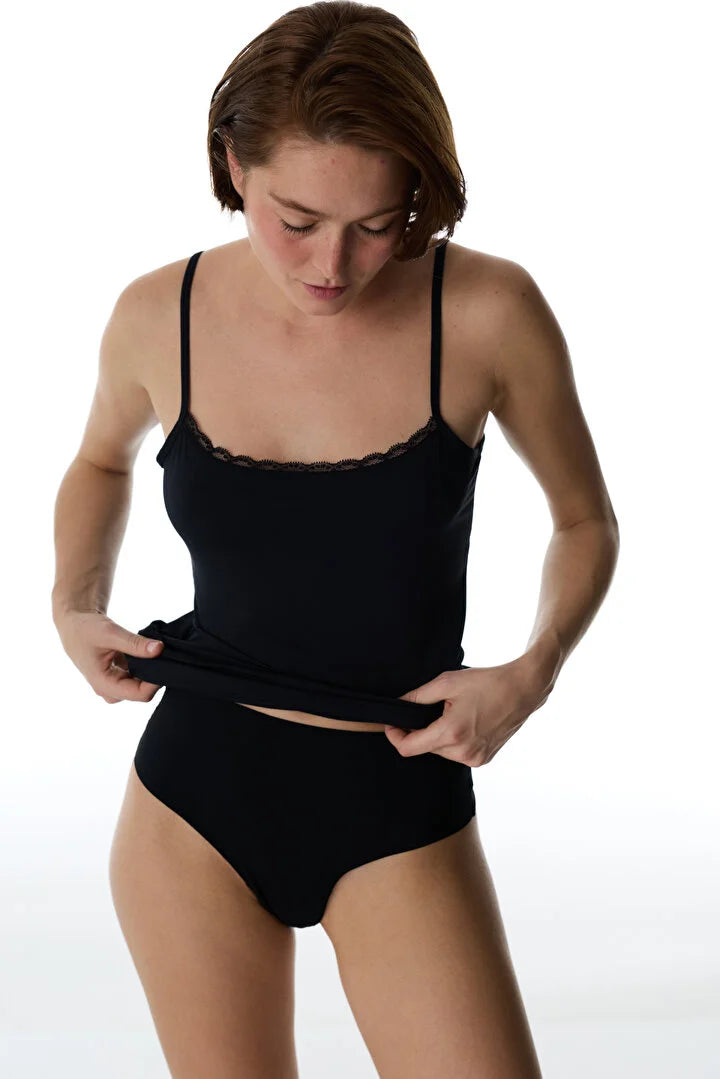 Penti Black Micro Lace Tank Top