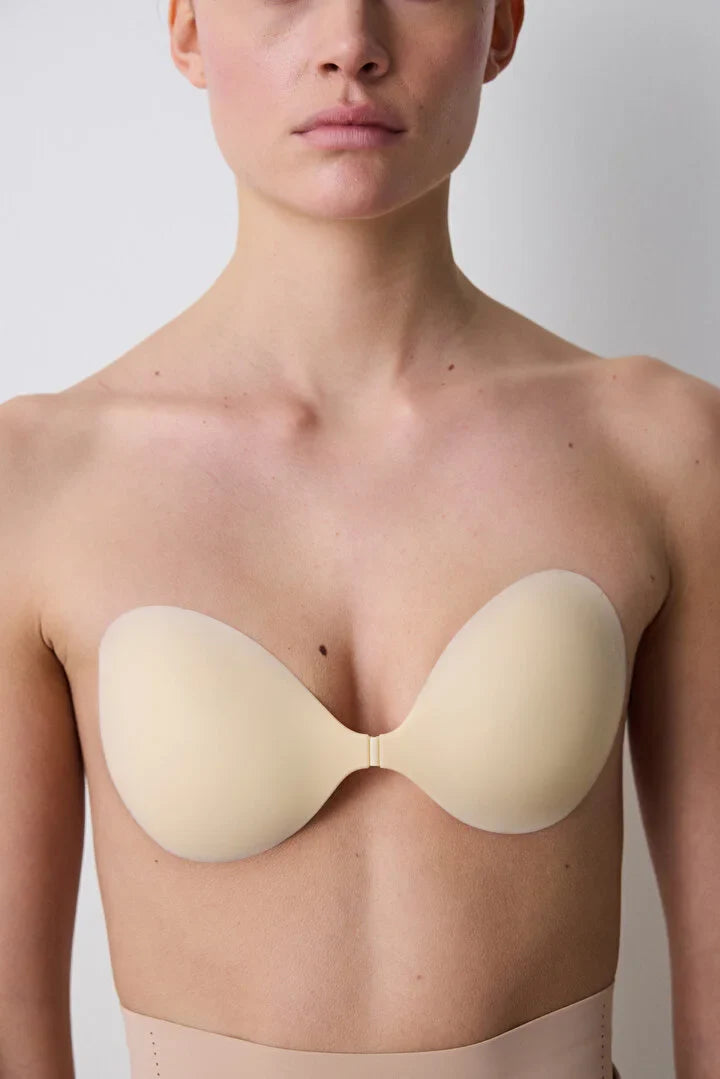 Penti Beige Thin Non-Padded Silicone Bra