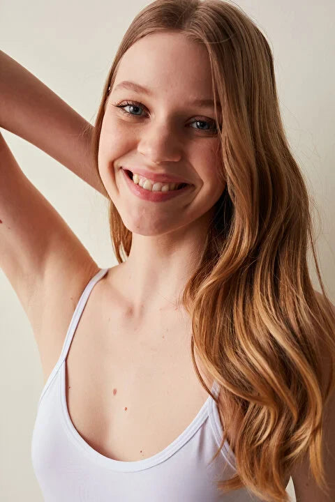 Penti White Thin Strap Bodysuit