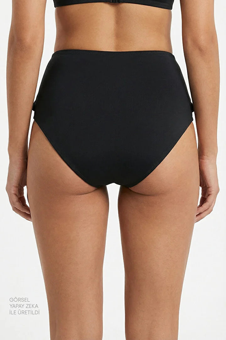 Penti Black New High Ruffle Bikini Bottom