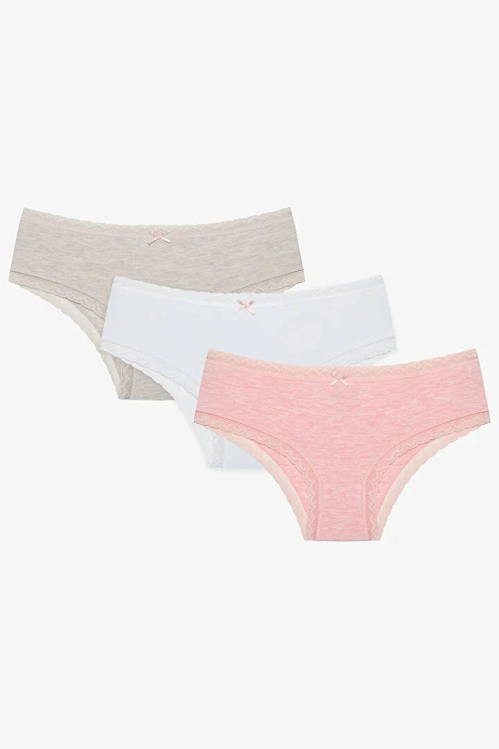 Penti Daily Lace 3-Pack Cotton Beige Hipster Panties