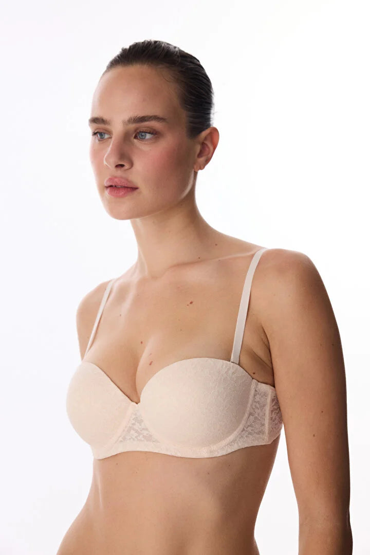 Penti Beige Pop Up Push-Up Lace Bra