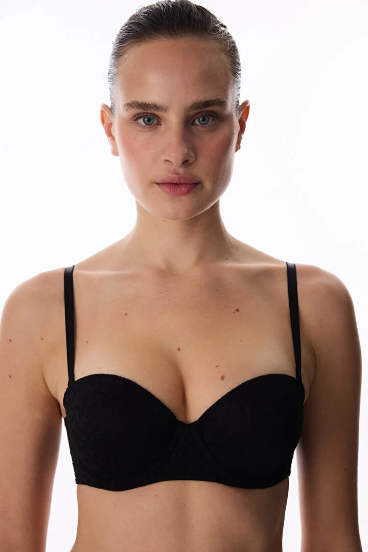 Penti Black Pop Up Push-Up Lace Bra