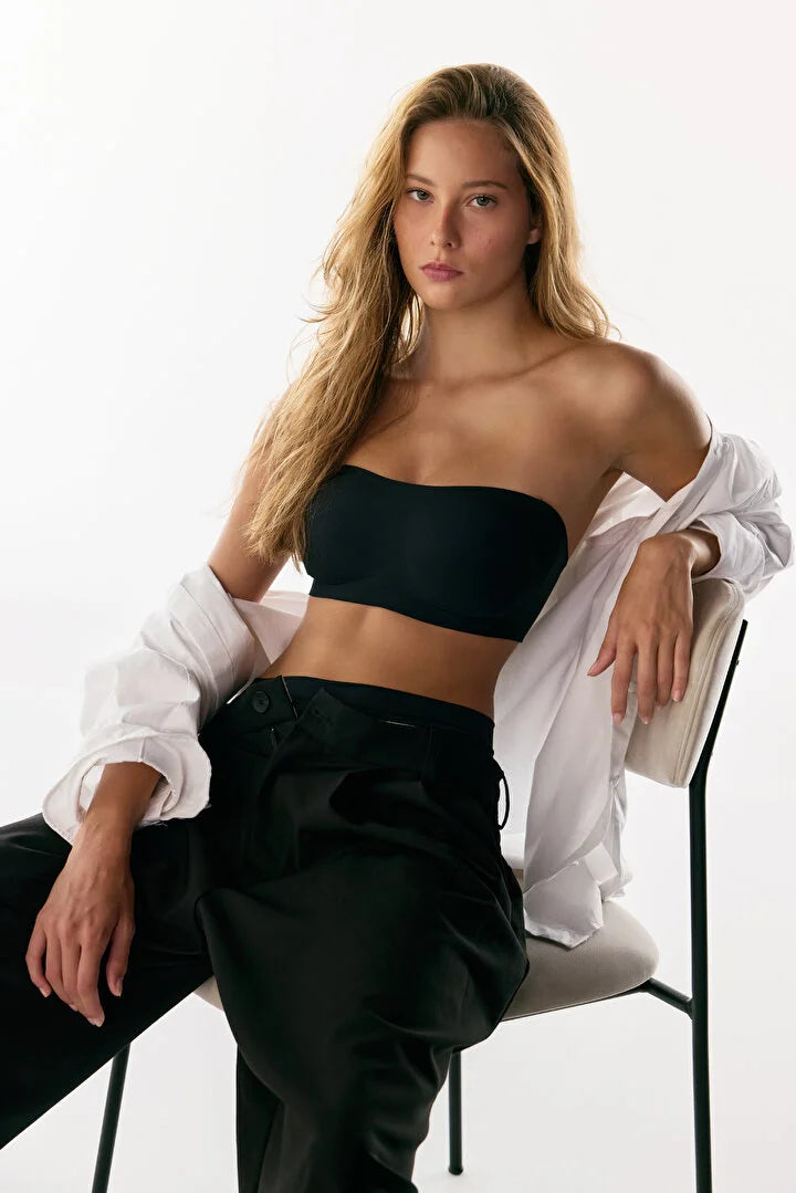 Penti Black Invisible Bandeau Padded Bra