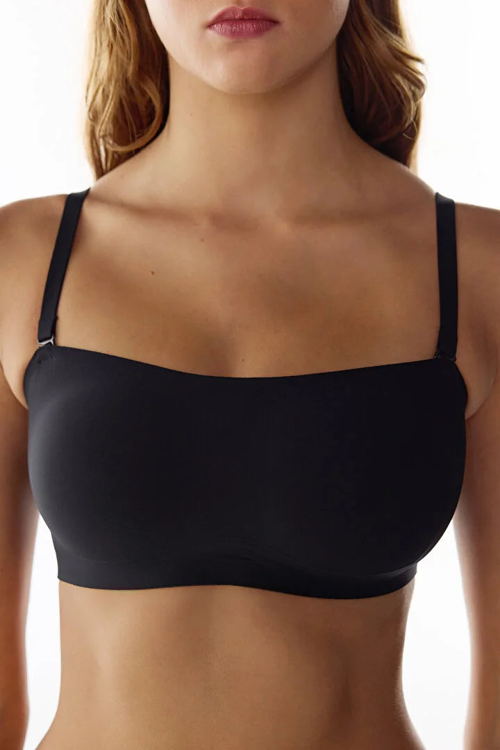 Penti Black Invisible Bandeau Padded Bra