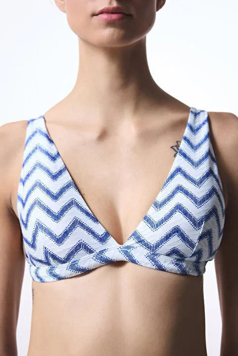 Penti Multi Color Biana Navy Deep V Bikini Top