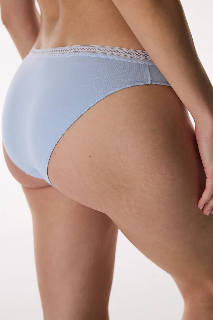 Penti Blue Cotton Trim Slip