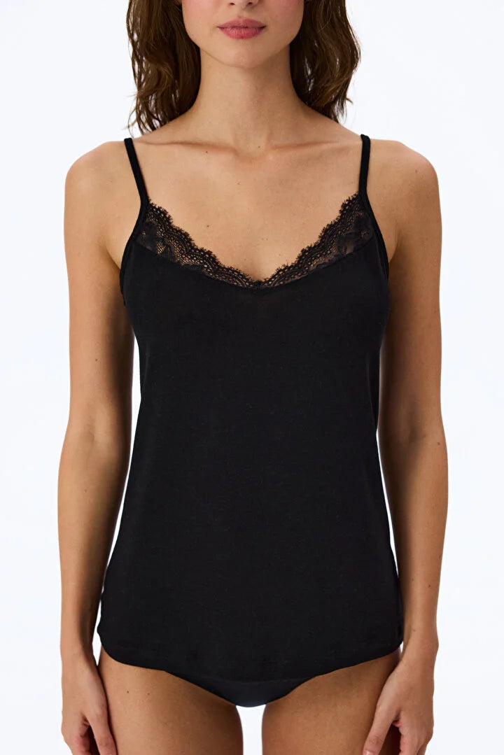 Penti Black Cashmere Thin Strap Tank Top