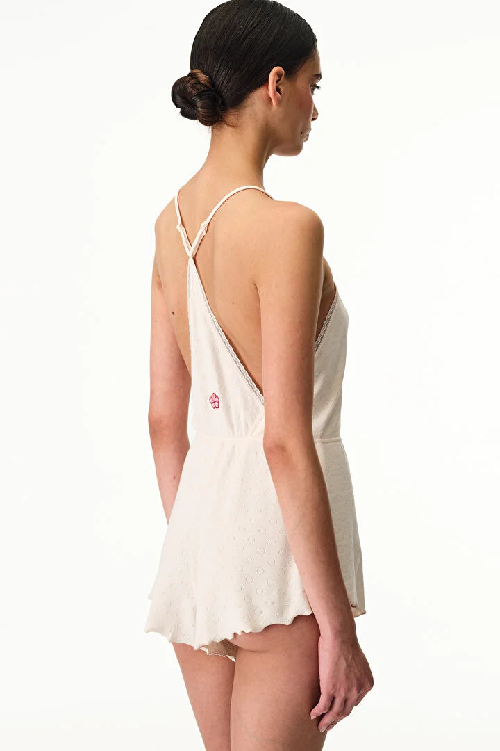 Penti Cream Pink Pointelle Bodysuit