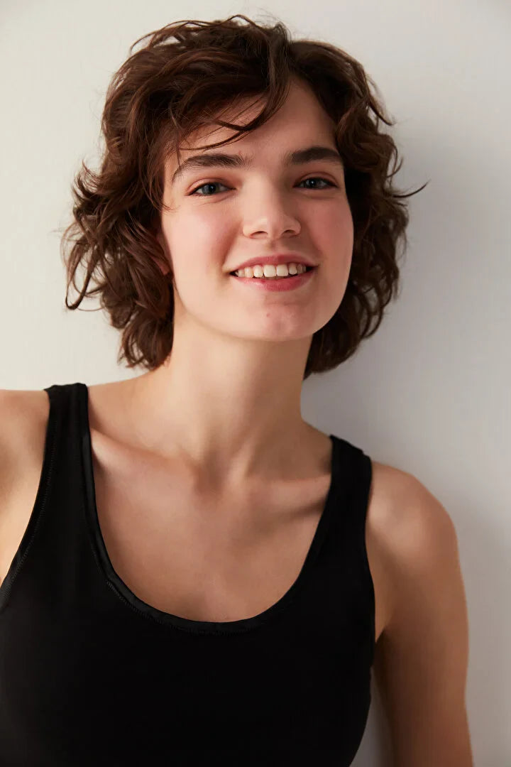 Penti Cotton Basic Black Tank Top
