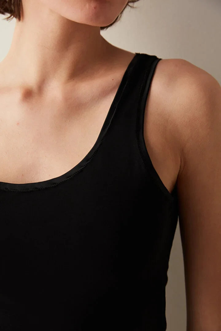 Penti Cotton Basic Black Tank Top