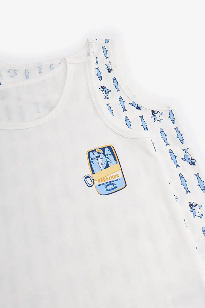 Penti Off White Boys Sardines 2in1 Tank