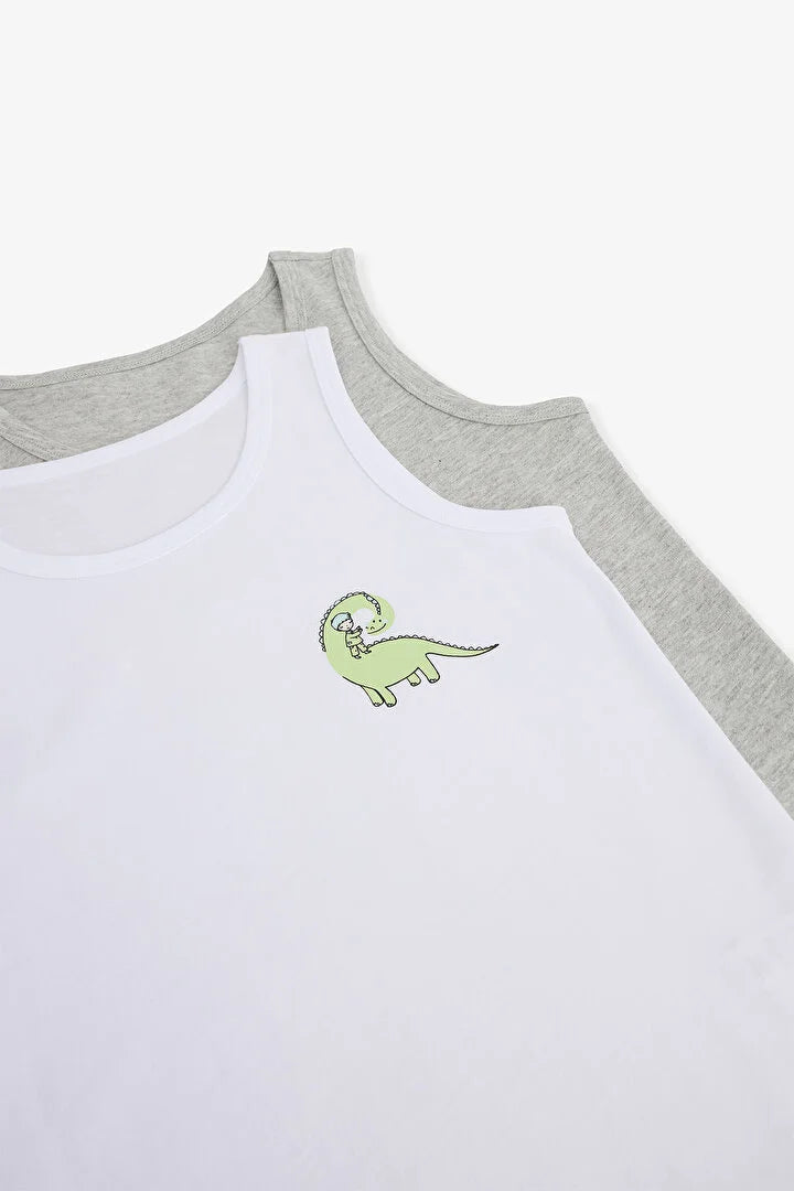 Penti Grey Melange Boys 2in1 Tank