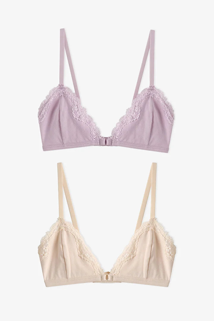 Penti Lily Girl's Cotton 2-Pack Bra with Training Pads