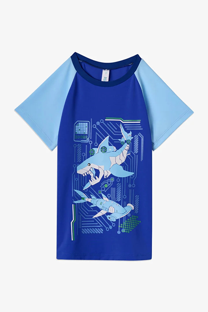 Penti Multicolor Boys Digital Shark UV Top