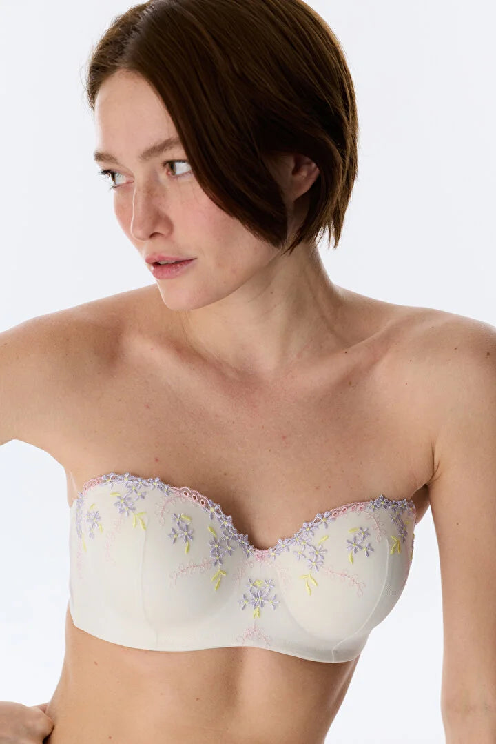 Penti Off White Strapless Broderie Bra