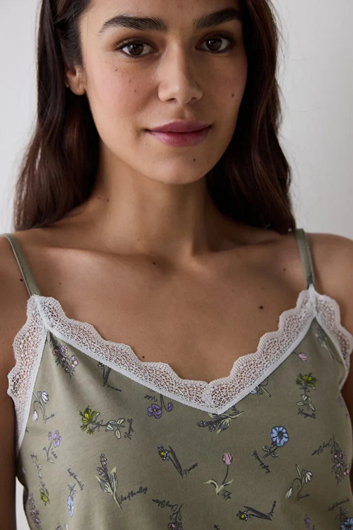 Penti Irish Printed Short Khaki Pj Set