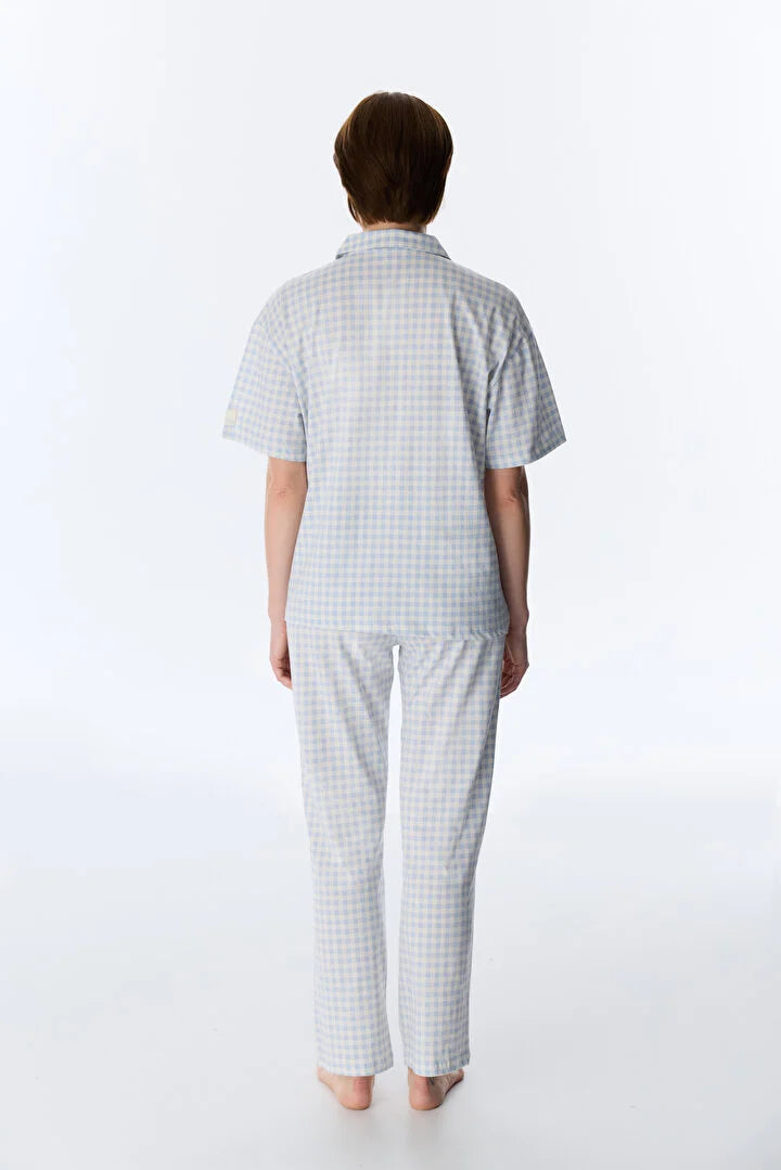 Penti Blue Shirt Pants Pyjama Set