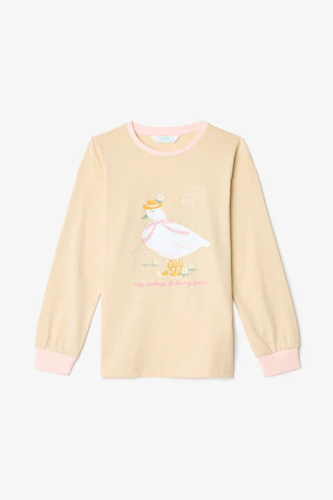 Penti Girls Cowboy Goose Floral Long Sleeve 2-Piece Pajama Set