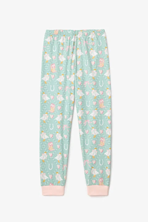 Penti Girls Cowboy Goose Floral Long Sleeve 2-Piece Pajama Set