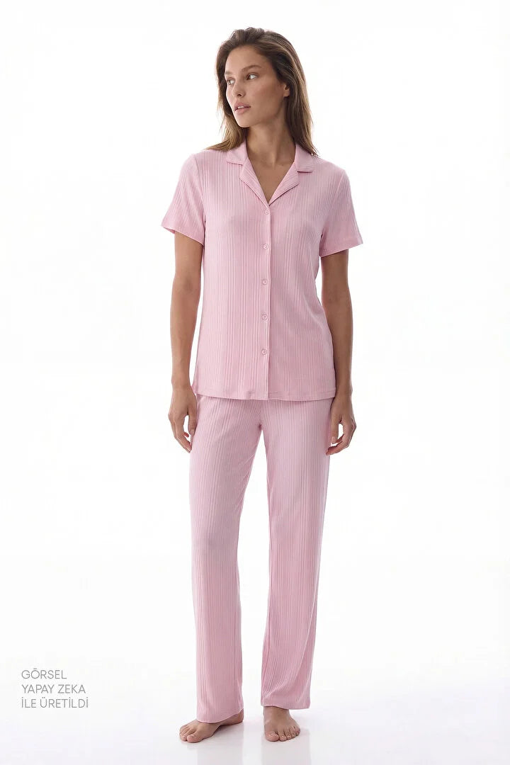 Penti Pink Shirt & Pants Pajama Set