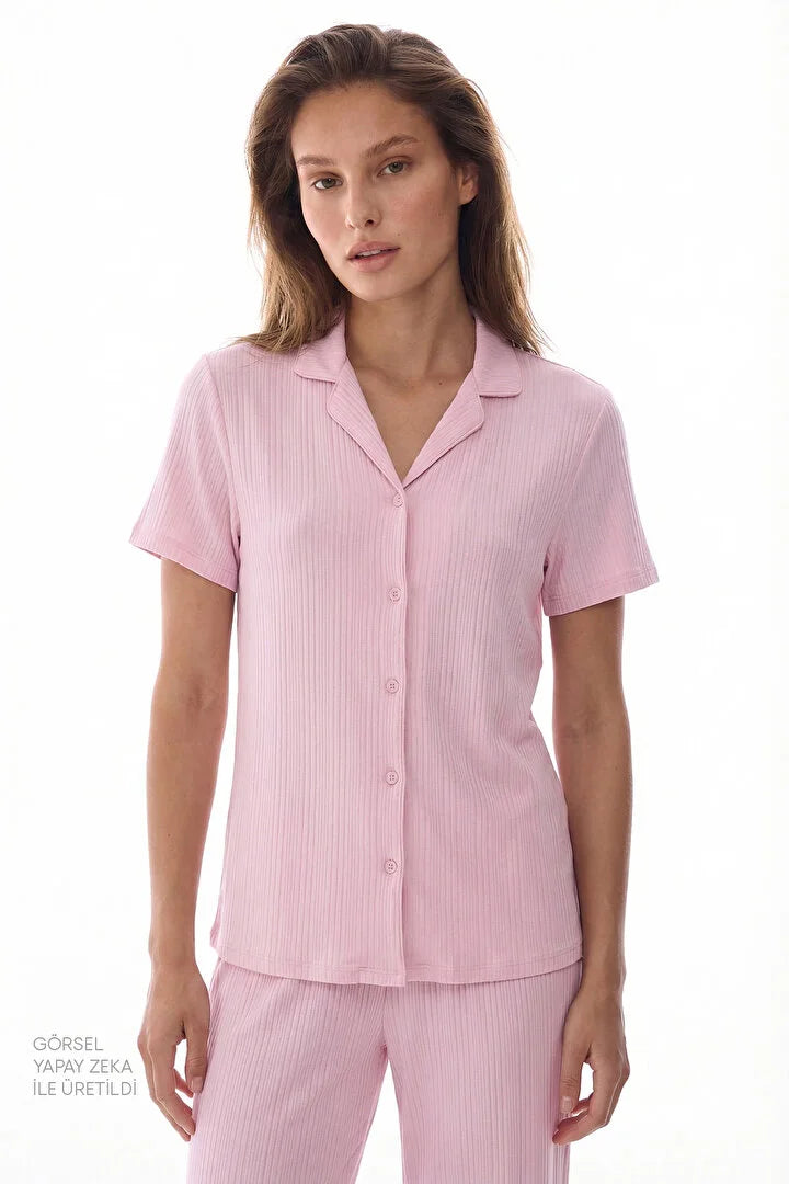 Penti Pink Shirt & Pants Pajama Set