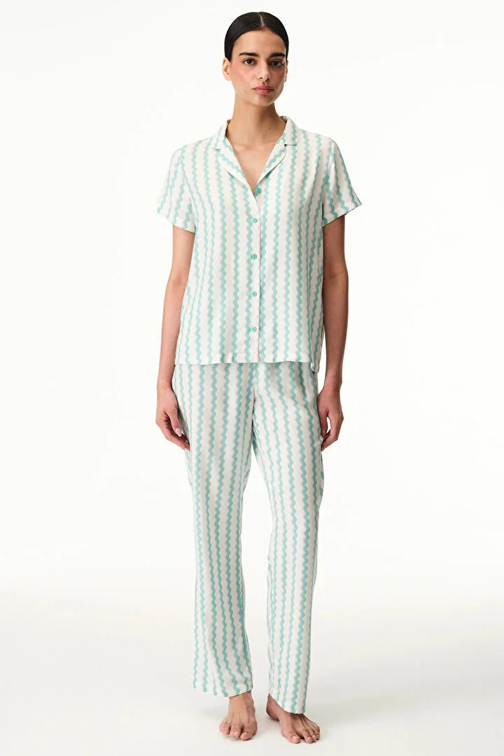 Penti Aqua Shirt & Pants Pyjama Set