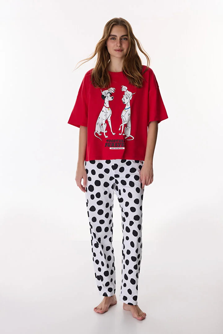 Penti Red Furever Pants Pajama Set