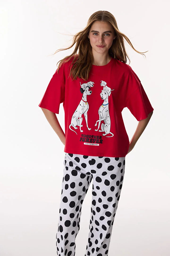 Penti Red Furever Pants Pajama Set