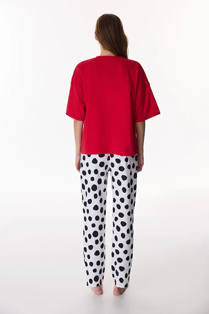 Penti Red Furever Pants Pajama Set