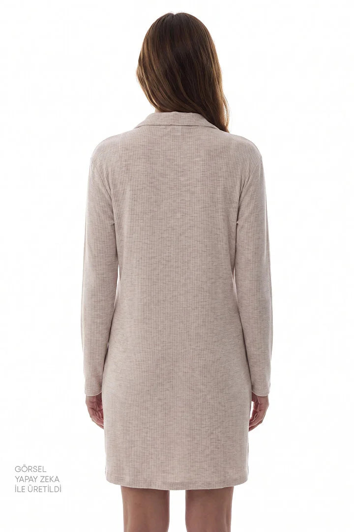 Penti Beige Melange Long Sleeve Nightgown