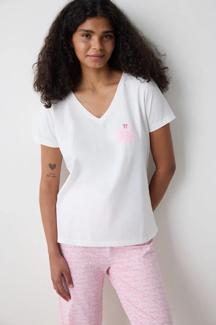 Penti Loves Paris Pant Light Pink Pj Set
