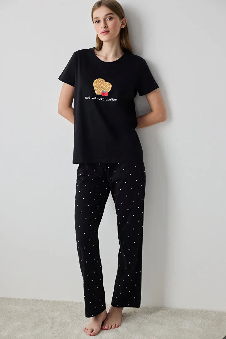 Penti Without Coffee Pant Black Pj Set