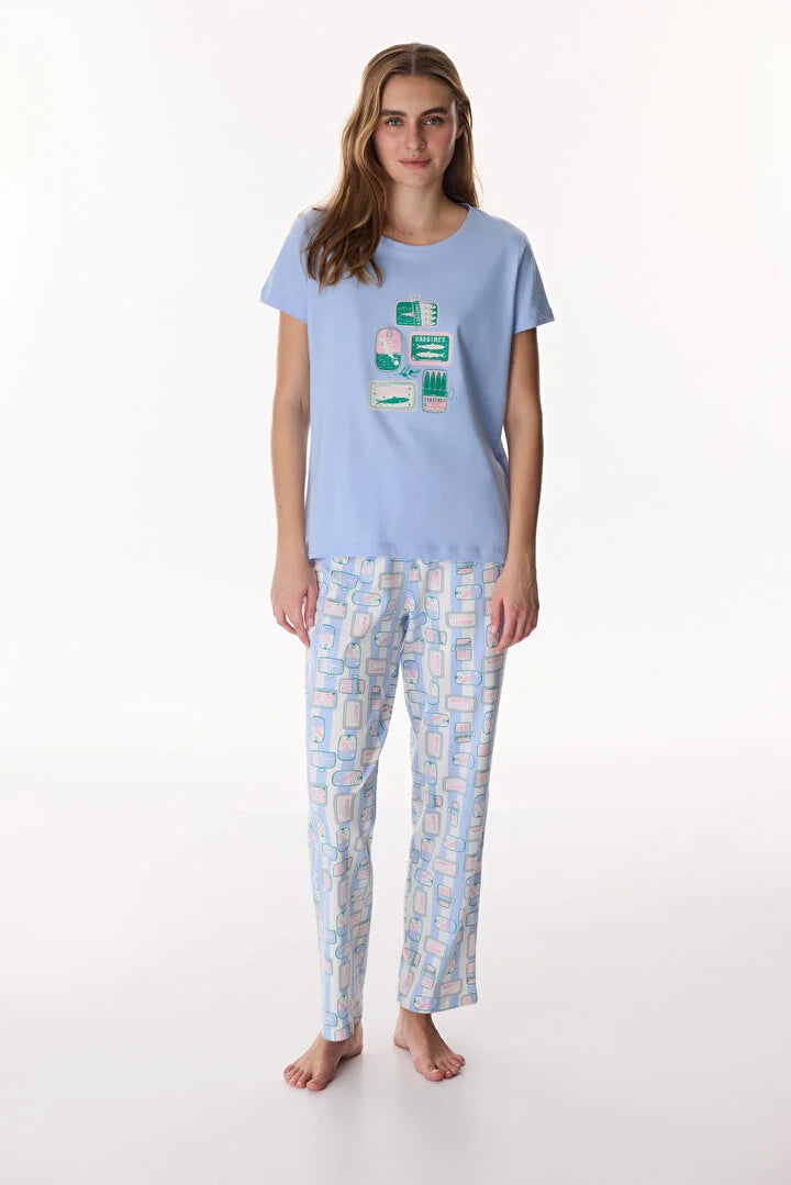 Penti Blue Pants Pyjama Set