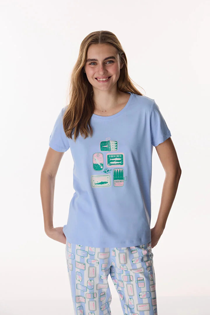 Penti Blue Pants Pyjama Set