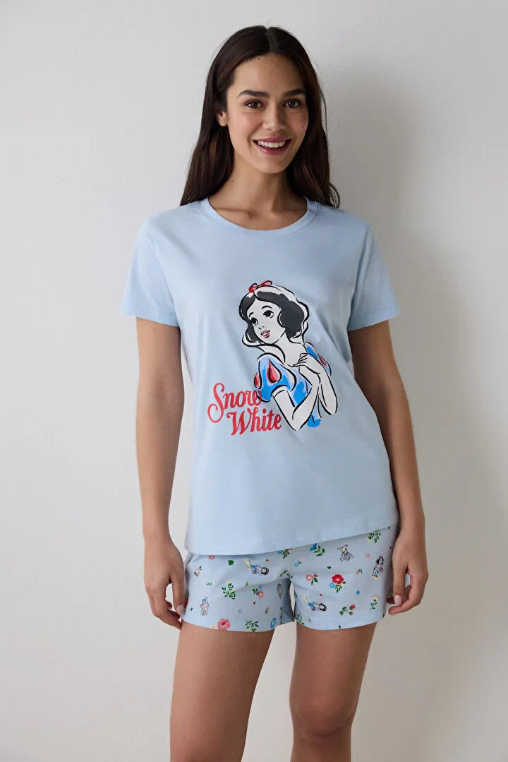 Penti Floral Shirt Light Blue Pj Set