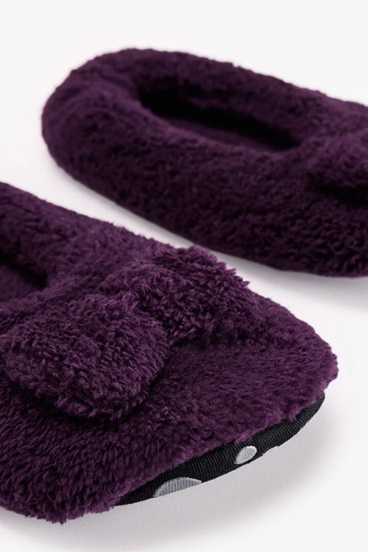 Penti Dark Purple Softy Bow House Slippers