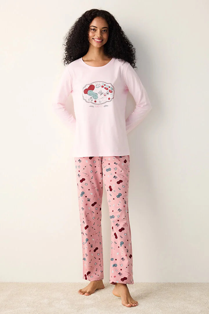 Penti Happiness Multi Color Pant Pyjama Set