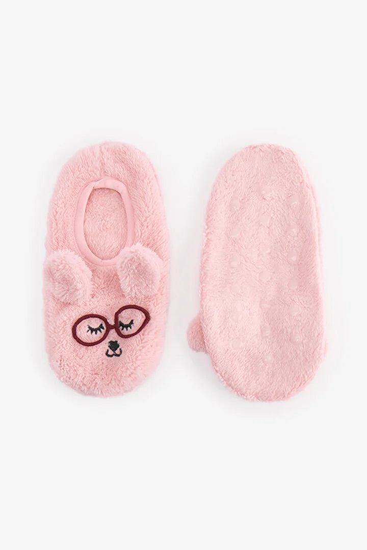 Penti Pink Sleepy Day Dog Print Slipper Socks